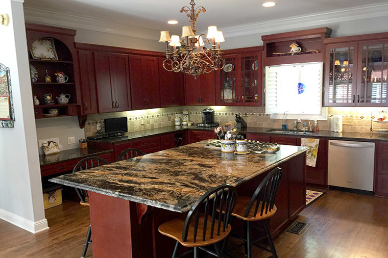 Refaced KTU cherry stain kitchen 1