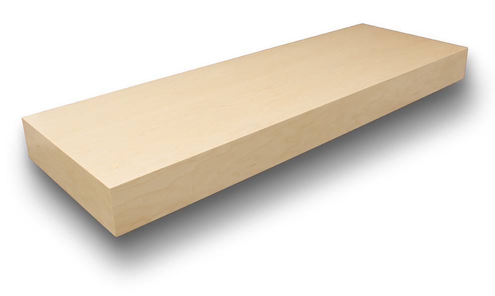 Custom Wood Floating Shelf in White Maple with Clear Lacquer | Elias Woodwork