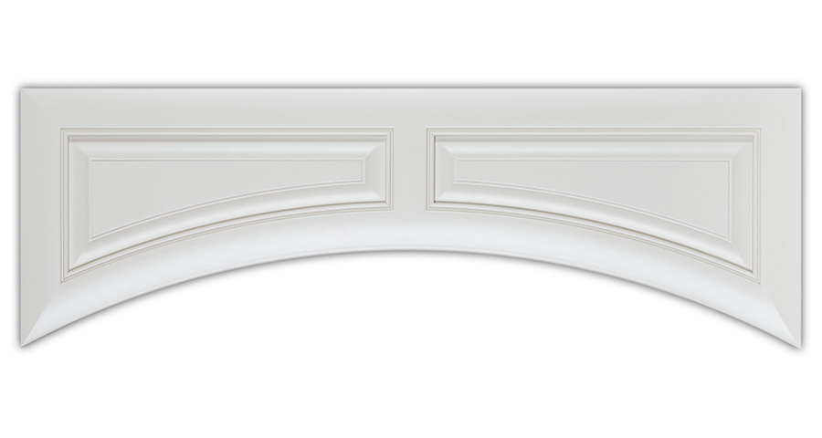 Custom Florentine Arched Valance painted Satin White | Elias Woodwork