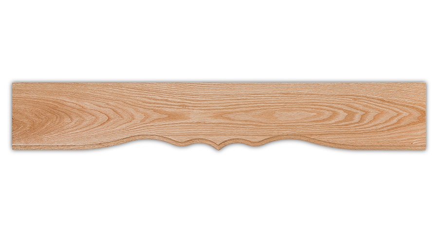 Scalloped Valance in Red Oak wood with Clear Lacquer | Elias Woodwork