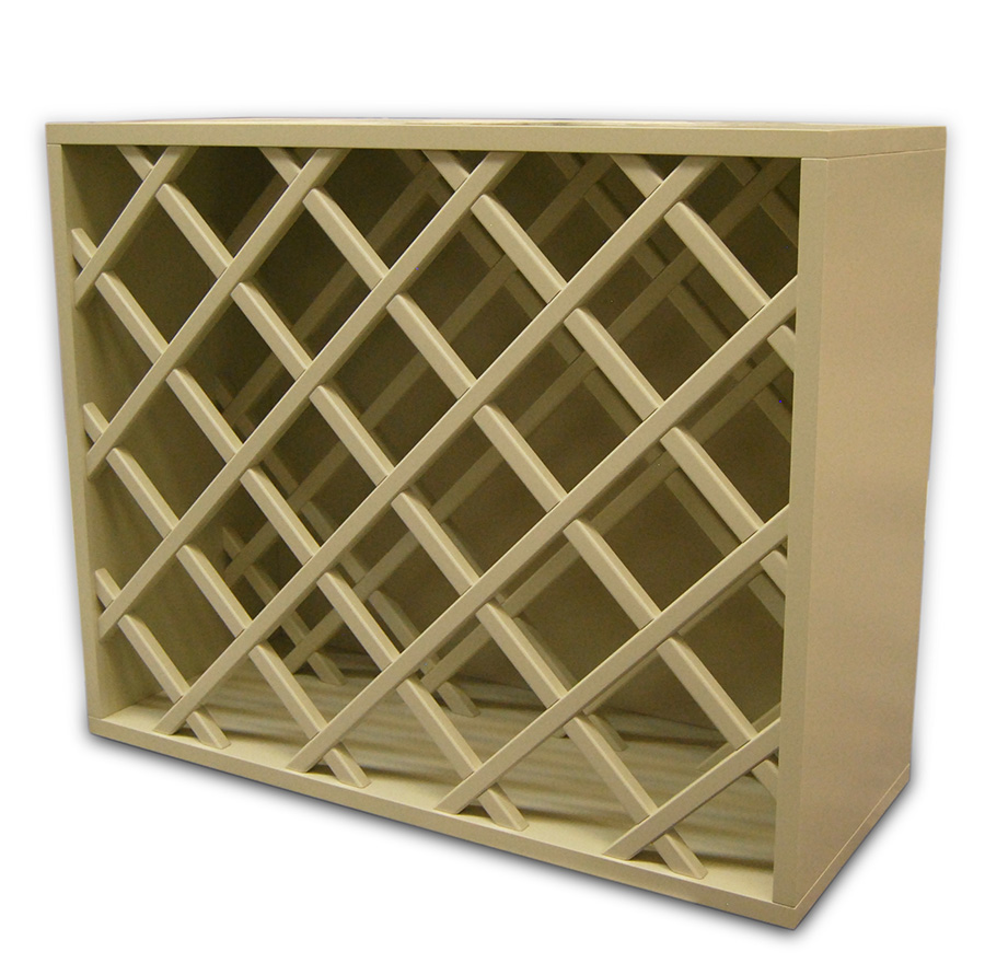 Custom Wine Rack cabinet painted Sandstone | Elias Woodwork
