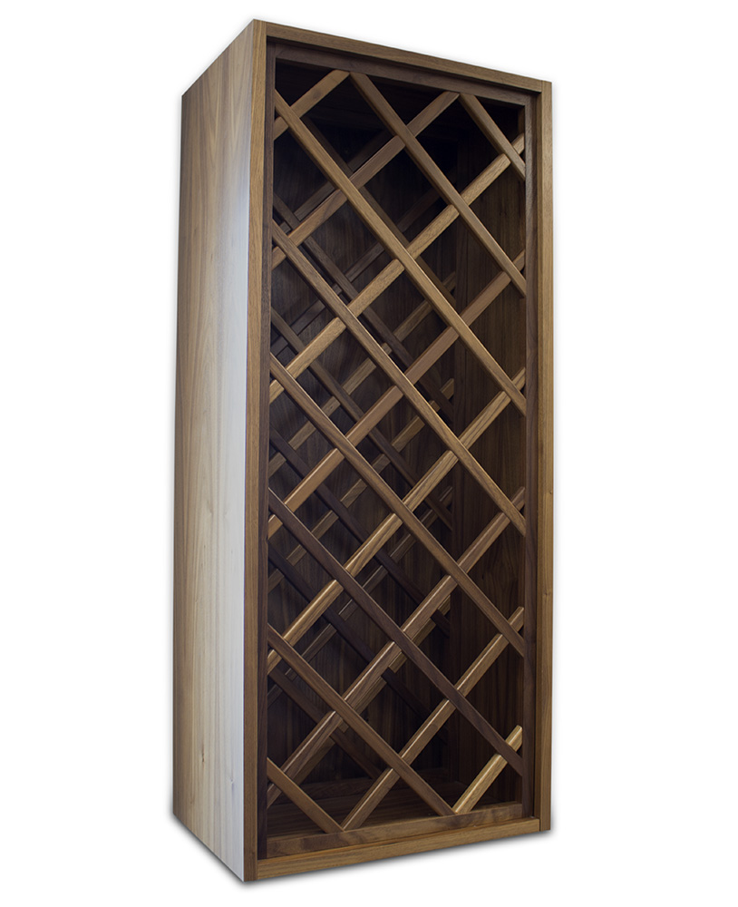 Custom Wine Rack in Walnut wood with Clear Laquer | Elias Woodwork