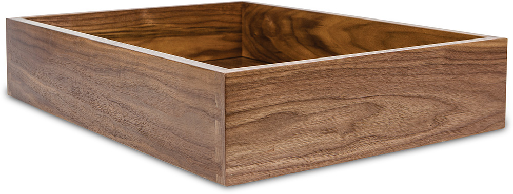 Custom Walnut wood Dovetail Drawer Box Clear Coated | Elias Woodwork