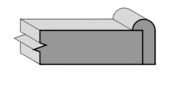 Drawing of Precision Series Slim Shaker Frame & panel profile Example
